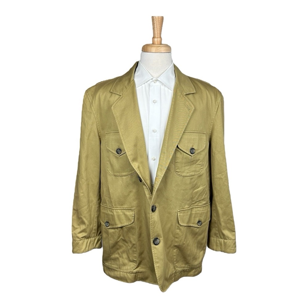 J.Peterman Khaki Outdoorsmans Military Photographer Jacket Mens 48 NWOT